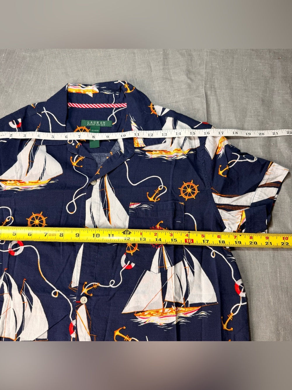 Ralph Lauren Women Sleeveless Shirt Size M Anchor Nautical Yacht Top - Picture 4 of 6